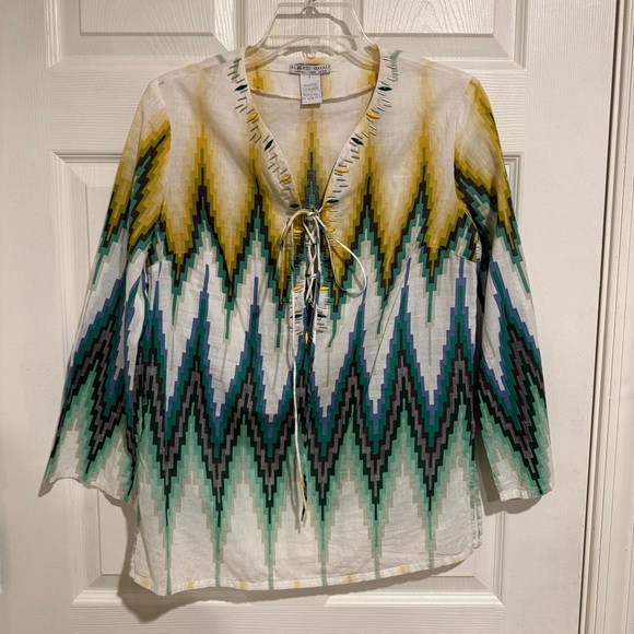 Alberto Makali Shirt Womens Small Tunic Multicolored Light Weight Beaded - Picture 1 of 6